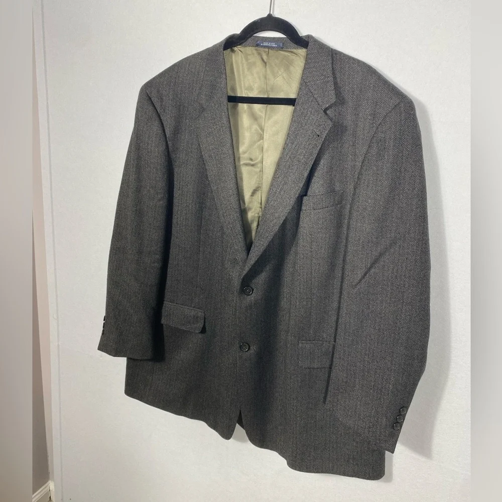 Austin Reed London Men’s Brown/Black Wool Herringbone Blazer size 48 Regular